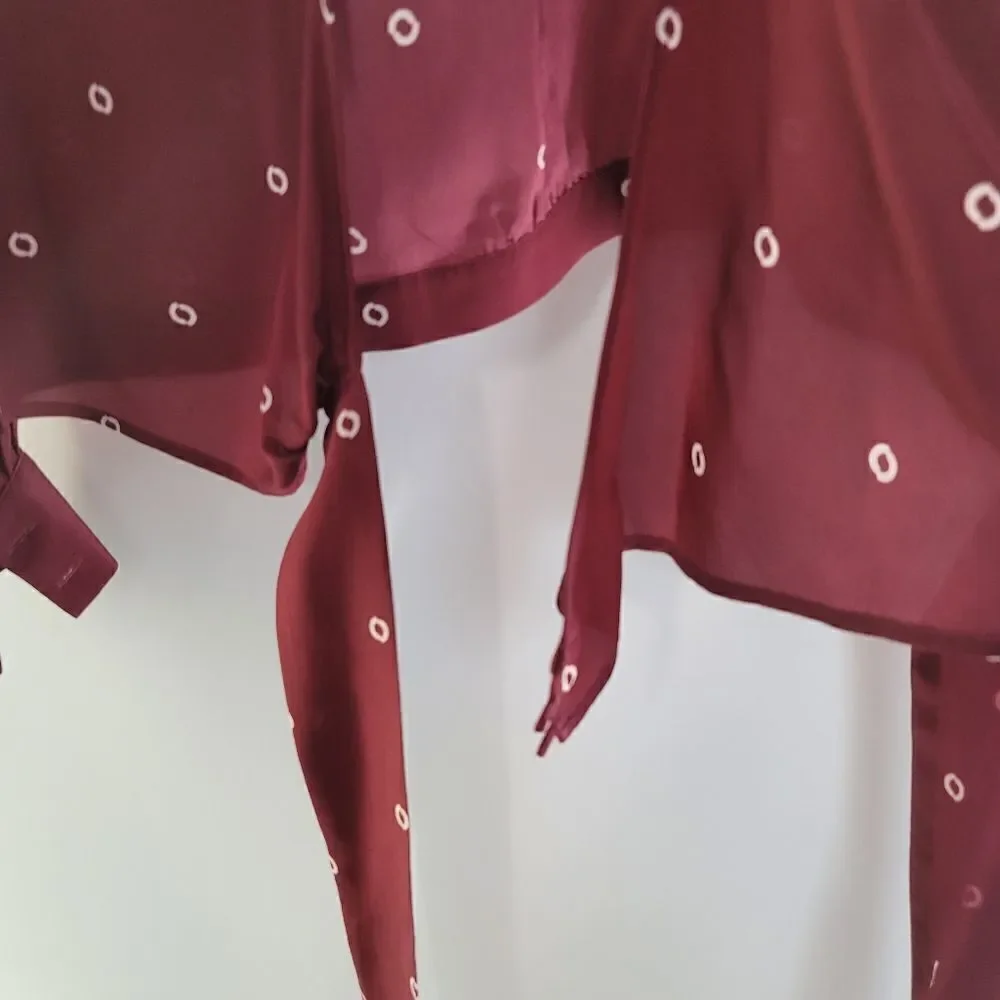 J crew red 100% silk wrap blouse